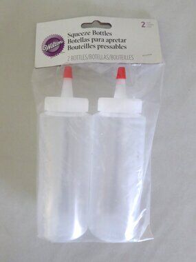 NEW 6 OZ. WILTON CANDY MAKING SQUEEZE BOTTLE CONDIMENT ICING DECORATING SET OF 2